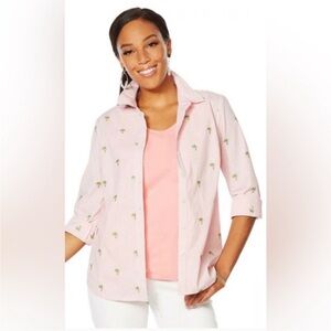 Lemon Way Button Down Shirt Extra Small Palm Tree